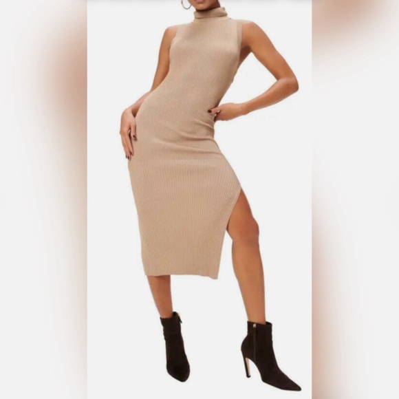 Good American Plaited Rib Midi Dress - Picture 1 of 16